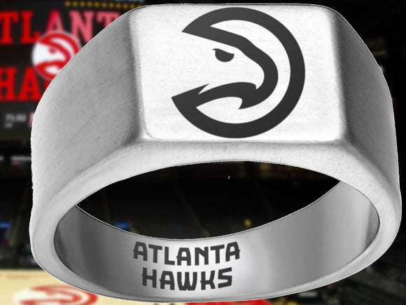 Atlanta Hawks Ring Silver Titanium Ring Sizes 8-12 #atlanta #hawks