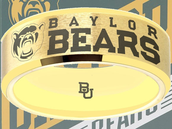 Baylor Bears Ring Gold Wedding Band | Sizes 6-13 #bu #baylor #bears