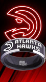 Atlanta Hawks Ring Black & Silver Wedding Ring Sizes 4-17 #atlanta #hawks