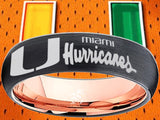 Miami Hurricanes Ring Black & Rose Gold Wedding Band 6mm | Sizes 6-13 #miami #hurricanes #TheU