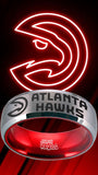 Atlanta Hawks Ring Silver & Red Wedding Ring Sizes 6-13 #atlanta #hawks