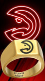 Atlanta Hawks Ring Gold Titanium Ring Sizes 8-12 #atlanta #hawks