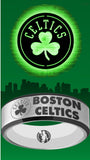 Boston Celtics Ring Clover Silver & Black Wedding Ring Sizes 6 - 13 #celtics #nba