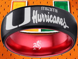 Miami Hurricanes Ring Black & Red Wedding Band | Sizes 6-13 #miami #hurricanes #TheU