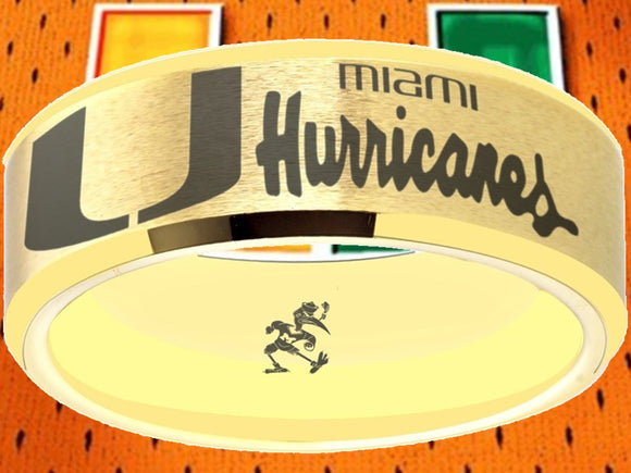 Miami Hurricanes Ring Gold Wedding Band | Sizes 6-13 #miami #hurricanes #TheU