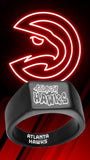 Atlanta Hawks Ring Black Titanium Ring Sizes 8-12 #atlanta #hawks