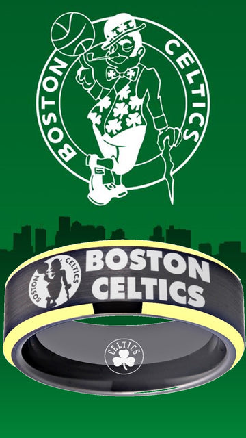 Boston Celtics Ring Black & Gold Wedding Ring Sizes 6 - 13 #bostonceltics #nba