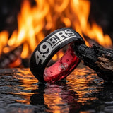 49ers Ring | Black & Red Wedding Ring | Customizable