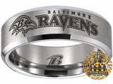 Baltimore Ravens Ring | Silver Wedding Band