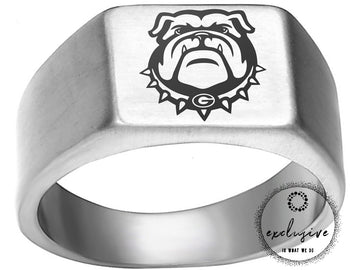 Georgia Bulldogs Ring | Silver Titanium | Sizes 8-12