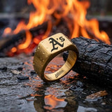 Oakland A's Ring | Gold Signet Ring | Customizable
