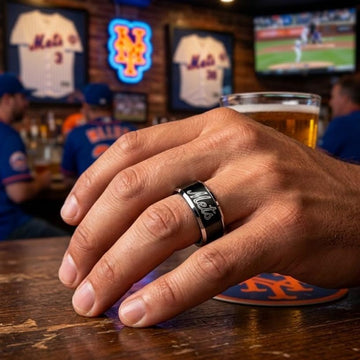 NY Mets Ring | Black & Silver | Customizable