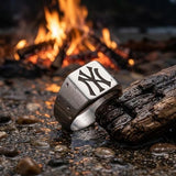 New York Yankees Ring | Silver Signet Ring | Customizable