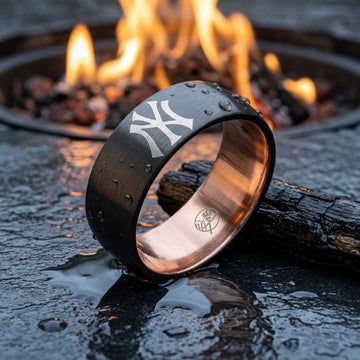 New York Yankees Ring | Grey & Rose Gold | Customizable