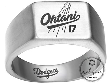Shohei Ohtani LA Dodgers Silver Titanium Ring - Sizes 8 - 12 #Dodgers