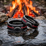 LA Chargers Ring | Black & Red CZ | Customizable