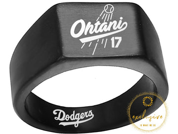 Shohei Ohtani LA Dodgers Black Titanium Ring - Sizes 8 - 12 #Dodgers