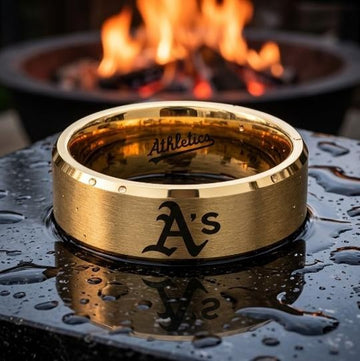 Oakland A's Ring | Brushed Gold | Customizable