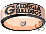 Georgia Bulldogs Ring | Rose Gold & Black Wedding Band | Sizes 6 - 13 | #UGA
