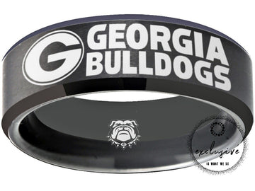 Georgia Bulldogs Ring | Black Wedding Band | Sizes 6 - 13 | #UGA