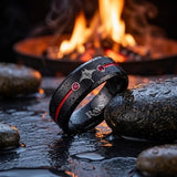 Tampa Bay Rays Ring | Black & Red CZ | Customizable