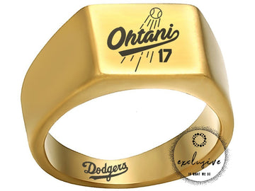 Shohei Ohtani LA Dodgers Gold Titanium Ring - Sizes 8 - 12 #Dodgers