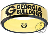 Georgia Bulldogs Ring | Gold & Black Wedding Band | Sizes 6 - 13