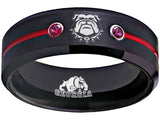 Georgia Bulldogs Ring | Black & Red Wedding Band | Sizes 6 - 13