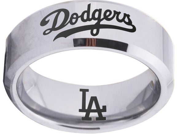 LA Dodgers Ring Silver Ring 8mm Tungsten Ring #mlb #dodgers