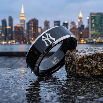 New York Yankees Ring | Black & Silver | Customizable