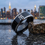 New York Yankees Ring | Black & Silver | Customizable