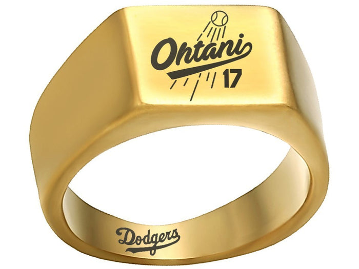 Shohei Ohtani LA Dodgers Gold Titanium Ring - Sizes 8 - 12 #Dodgers