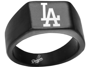 LA Dodgers Ring BlackTitanium Steel Ring #ladodgers #mlb