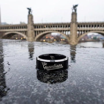 Cleveland Guardians Ring | Black & Silver | Customizable