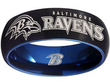 Baltimore Ravens Ring | Black & Blue Wedding Band