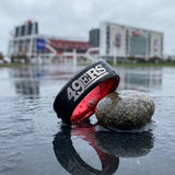 49ers Ring | Black & Red Wedding Ring | Customizable