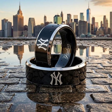 New York Yankees Ring | Black & Silver | Customizable