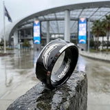 Los Angeles Chargers Ring | Black & Silver | Customizable