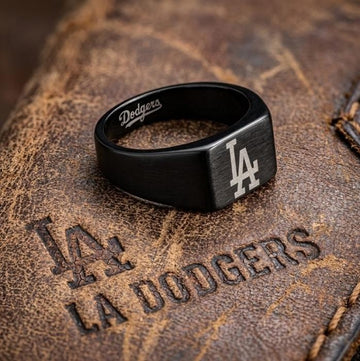 LA Dodgers Ring | Black Signet Ring | Customizable