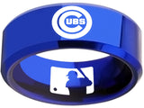 Chicago Cubs Ring Blue Ring 8mm Tungsten Ring #mlb #cubs