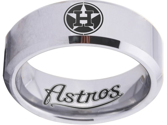 Houston Astros Ring Silver Ring 8mm Tungsten Ring #mlb #astros