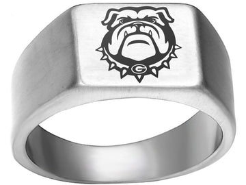 Georgia Bulldogs Ring | Silver Titanium | Sizes 8-12