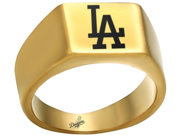 LA Dodgers Ring Gold Titanium Steel Ring #ladodgers #mlb