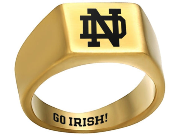 Notre Dame Ring Gold Titanium Steel Ring #notredame #fightingirish