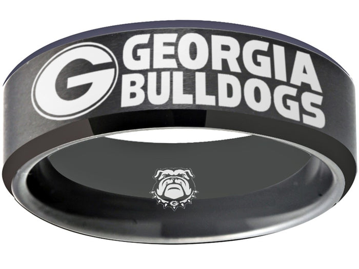 Georgia Bulldogs Ring | Black Wedding Band | Sizes 6 - 13 | #UGA