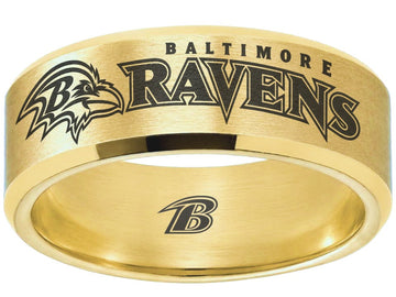 Baltimore Ravens Ring | Gold Wedding Band