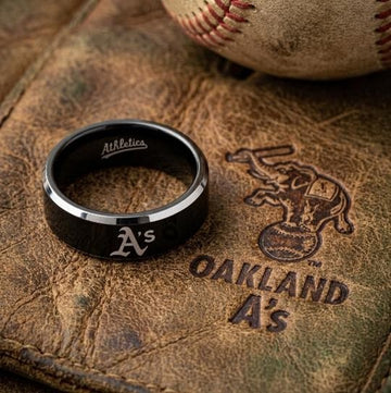 Oakland A's Ring | Black & Silver | Customizable