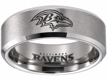 Baltimore Ravens Ring | Silver Wedding Band