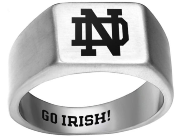 Notre Dame Ring Silver Titanium Steel Ring #notredame #fightingirish