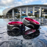 LA Chargers Ring | Black & Pink 6mm Ring | Customizable